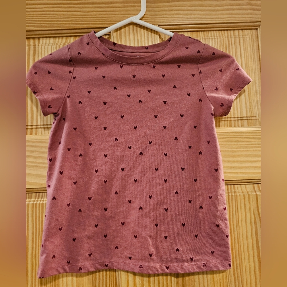 4/$10 Girls 8 Pink Heart Short Sleeve Tee Medium Cat & Jack